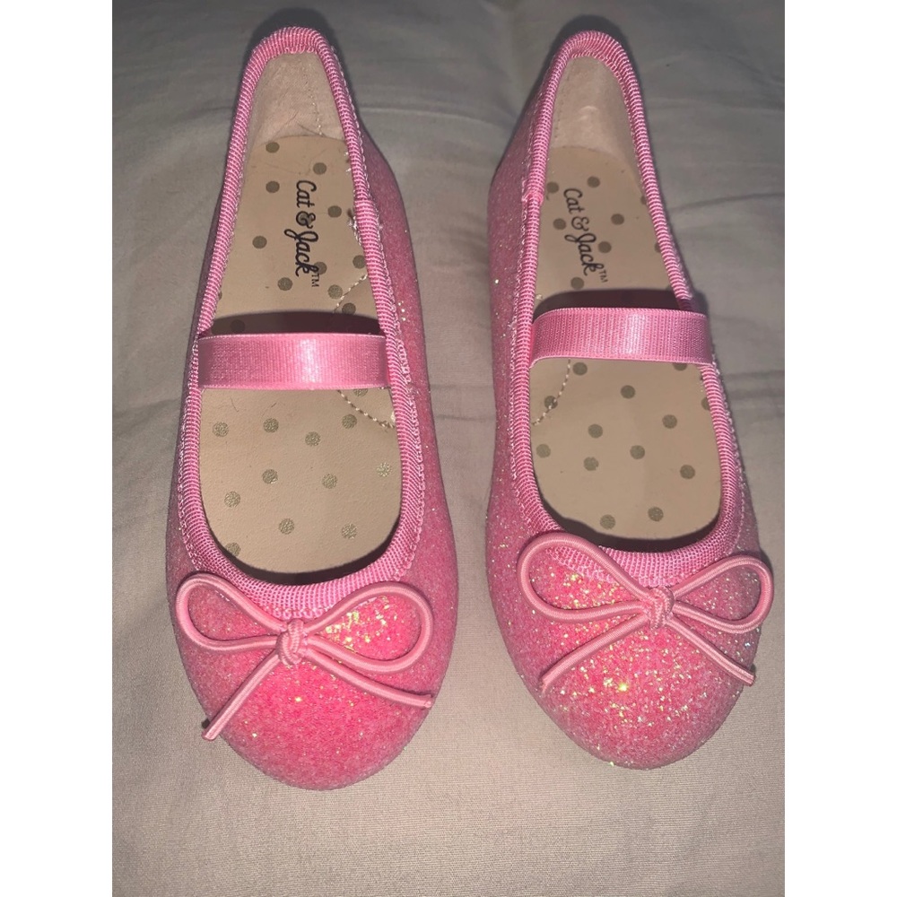 Cat & Jack pink glitter flats toddler